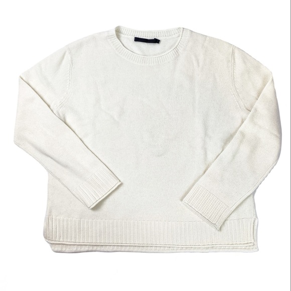 Jenni Kayne NWOT Everyday Cashmere Blend Crewneck Pullover Sweater Small Ivory - Picture 2 of 6